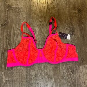 Cacique Flower Lace Unlined Demi Bra